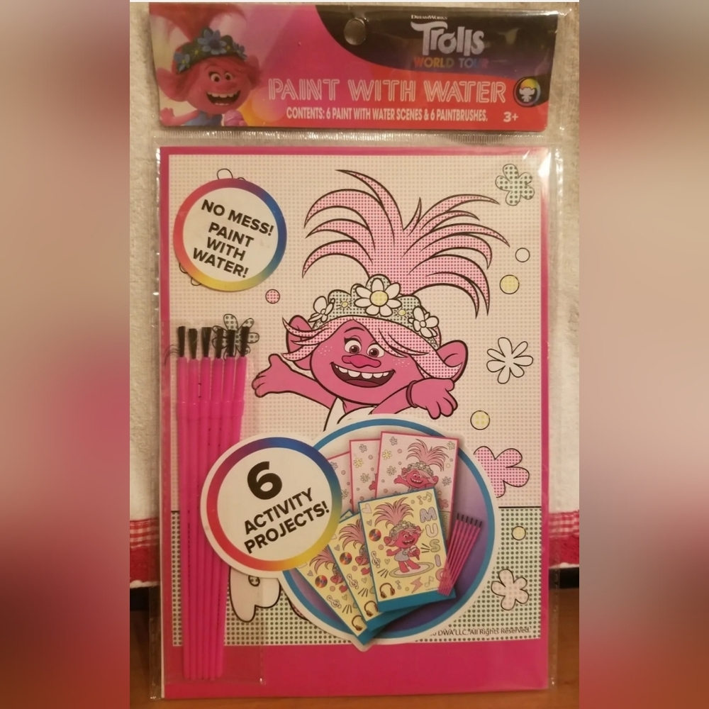 New Trolls World Tour 6 Paint with Water Sets Birthday Party Favor Paint brushes